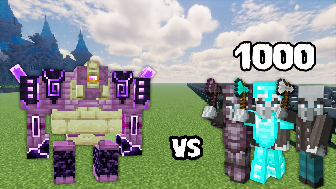 Ender Guardian vs 1000 Vindicator | Minecraft Battle