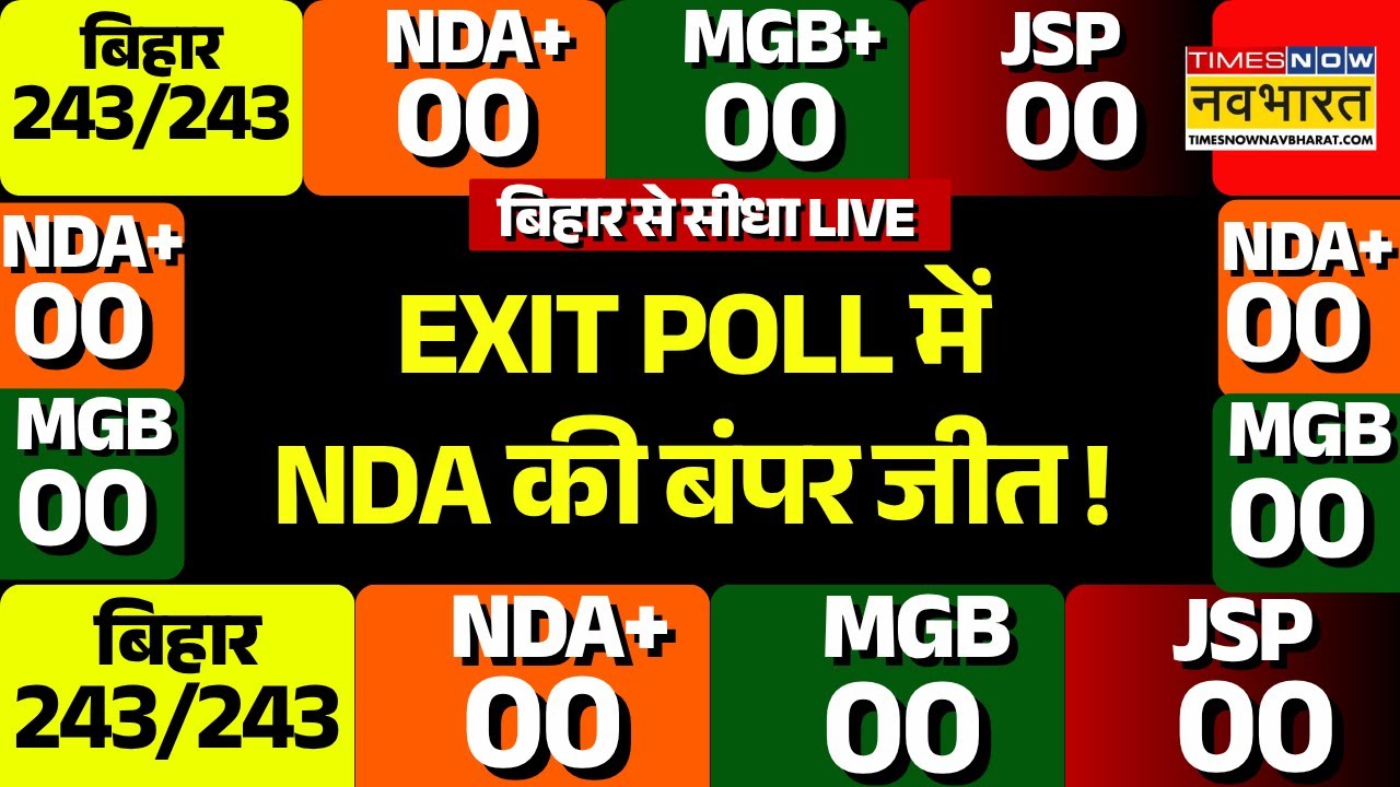 Exit Poll Bihar 2025 LIVE: एक्जिट पोल में NDA की बड़ी जीत ! | PM Modi | Nitish Kumar | Hindi News