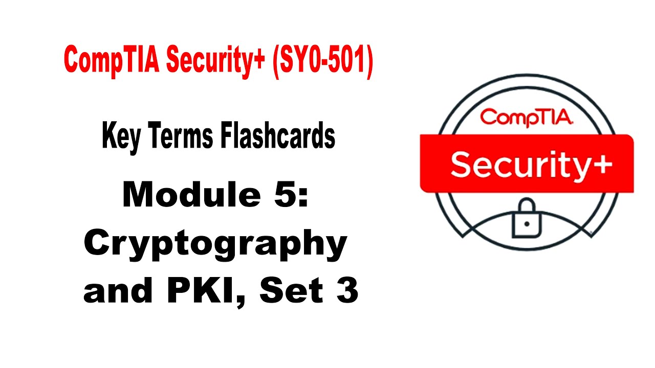 CompTIA Security+ (SY0-501) Terminology: Module 5 - Cryptography and PKI, Set 3