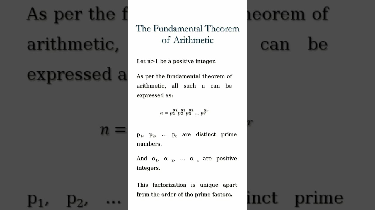 Unlocking the Secrets of the Fundamental Theorem of Arithmetic 🔢