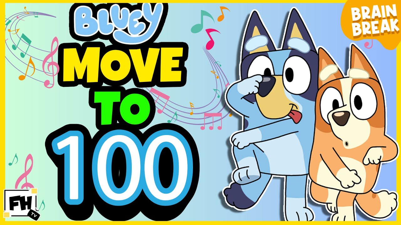 Bluey Counts to 100 🎶 | Kids Exercise & Learning