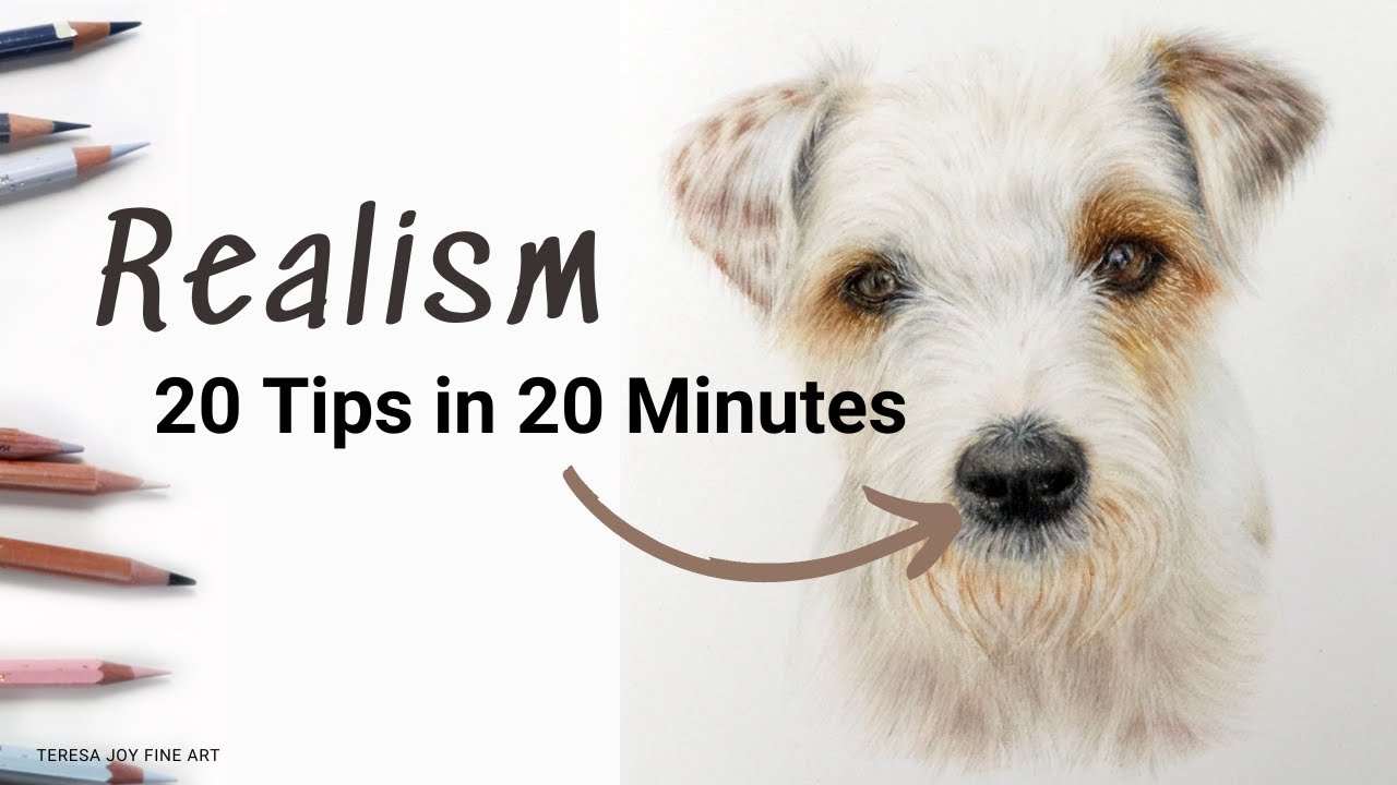 20 Tips in 20 Minutes | Drawing a Realistic Dog's Nose - Beginner Tutorial with Colored Pencils