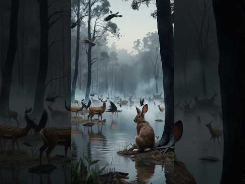 जंगल में आग लग जाता है सभी जानवर भाग ने  लगता है  तभी ऐक खरगोश सब को बचाता है #ai  #rabbat  #shorts