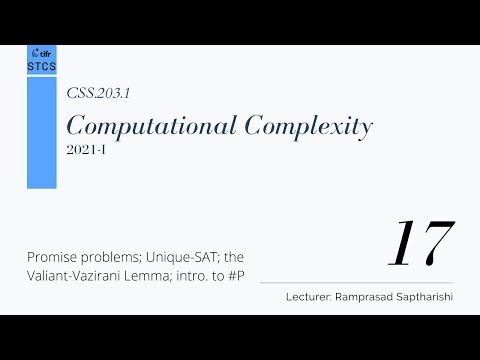 [CSS.203.1] Computational Complexity - Lecture 17