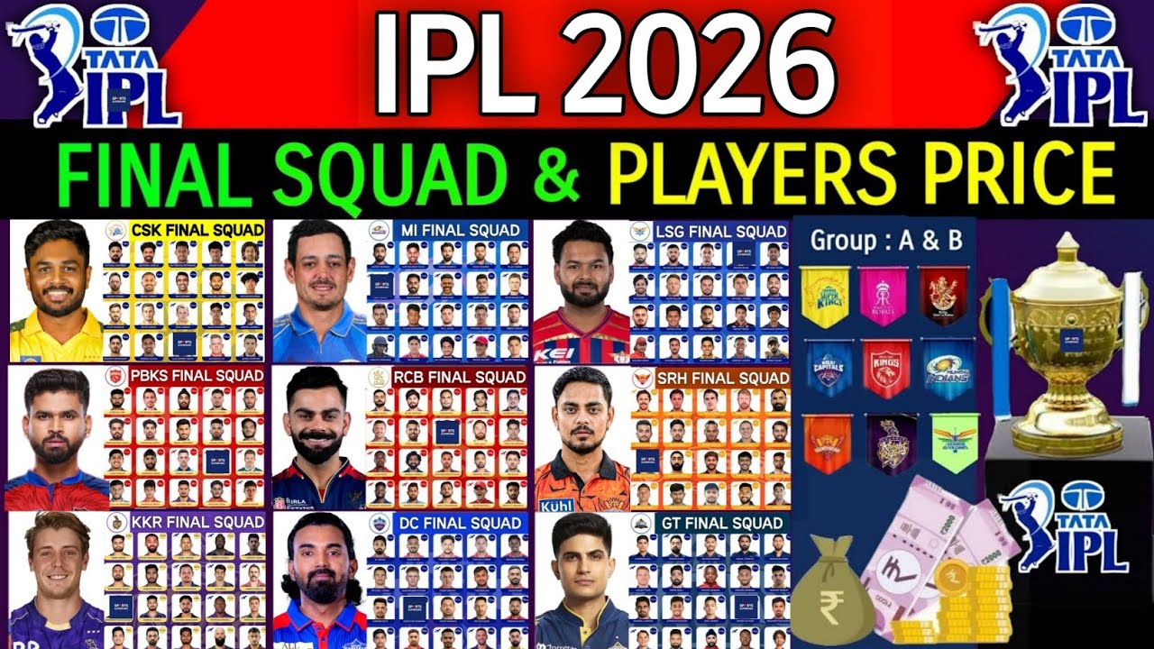 IPL 2026 Teams & Player List 🏏