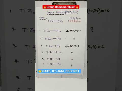 👉TRICK🔥GROUP HOMOMORPHISM🔥COUNTING 🔥GATE, IIT-JAM, CSIR NET