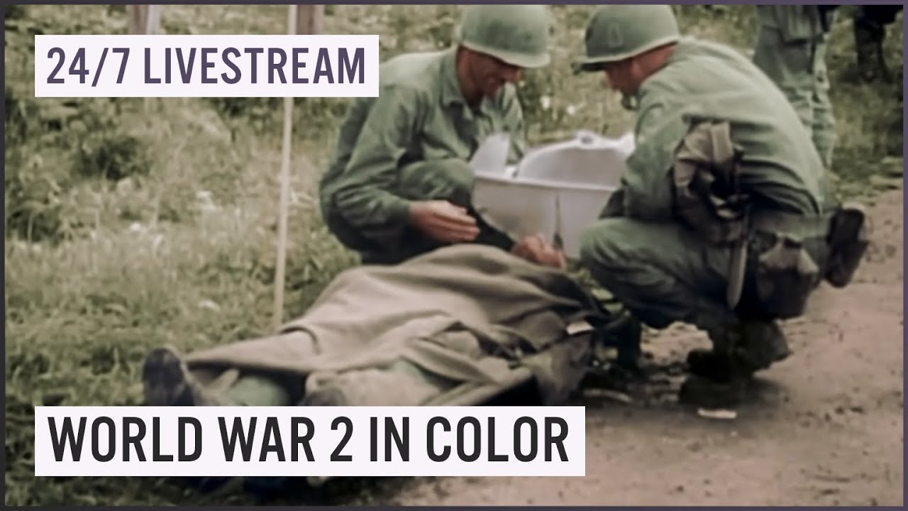 WW2 WWII in Colour: 24/7 Live Stream 🎥