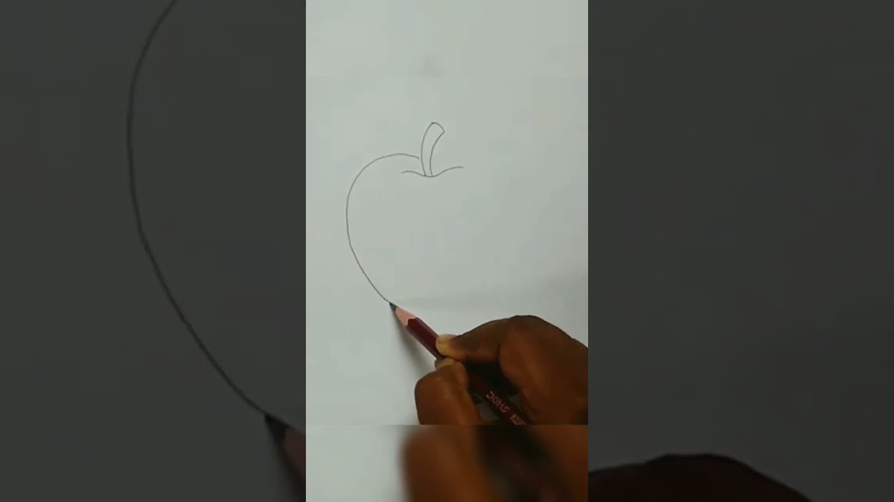 Easy Step-by-Step Apple Drawing 🍎