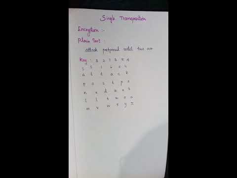 Single Transposition in tamil | Cryptography