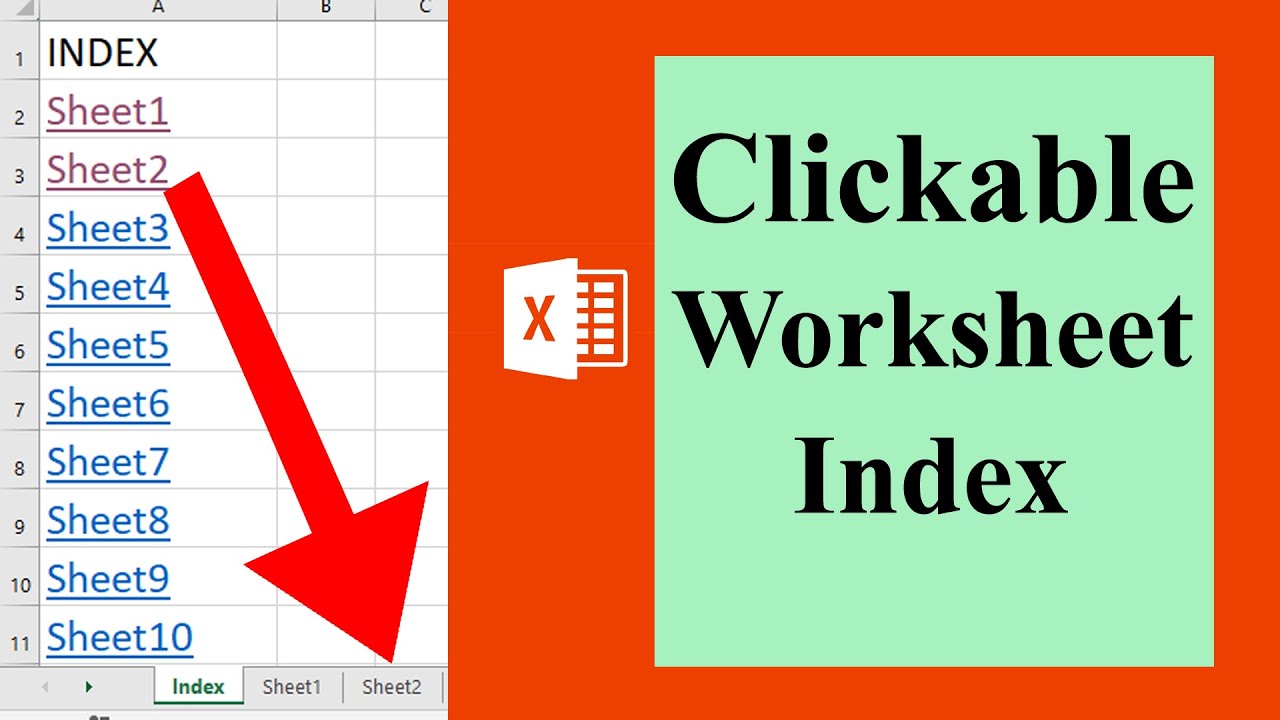 Create Hyperlinked Sheet Index in Excel 📑