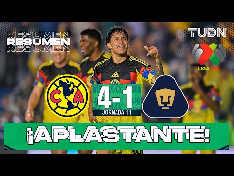 Resumen y goles - América 4-1 Pumas | Liga MX - Jornada 11 Apertura 2025 | TUDN
