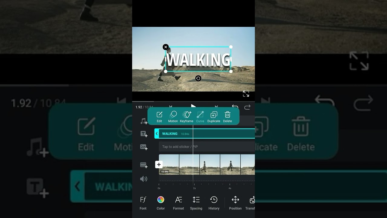 Text Reveal on Walk | VN Video Editor Tutorial π₯