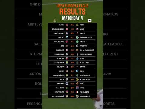 UEFA Europa League Matchday 4 Results #uel #uefaeuropaleague #europaleague