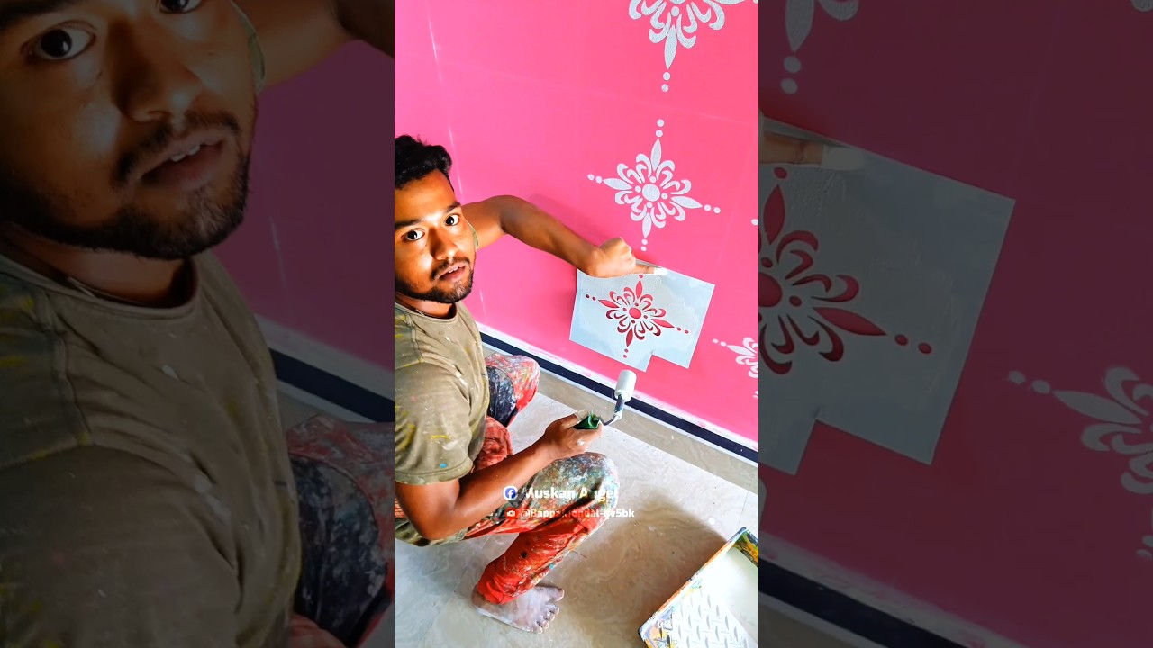 Stencil Design #art #viralvideo #trendingvideo #shortfeed #shorts #wallpainting #reels