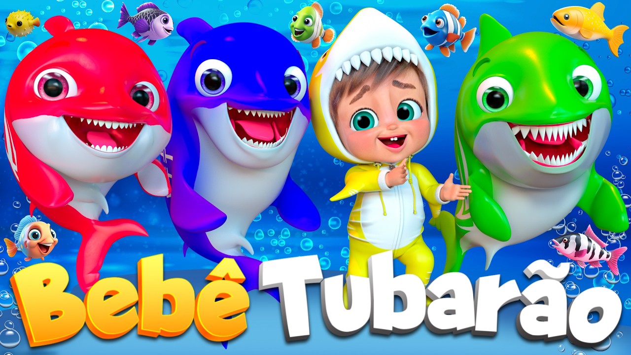 Bebê Tubarão Dança com a Família - Canção do Bebê Tubarão #rimasinfantis #músicasinfantis