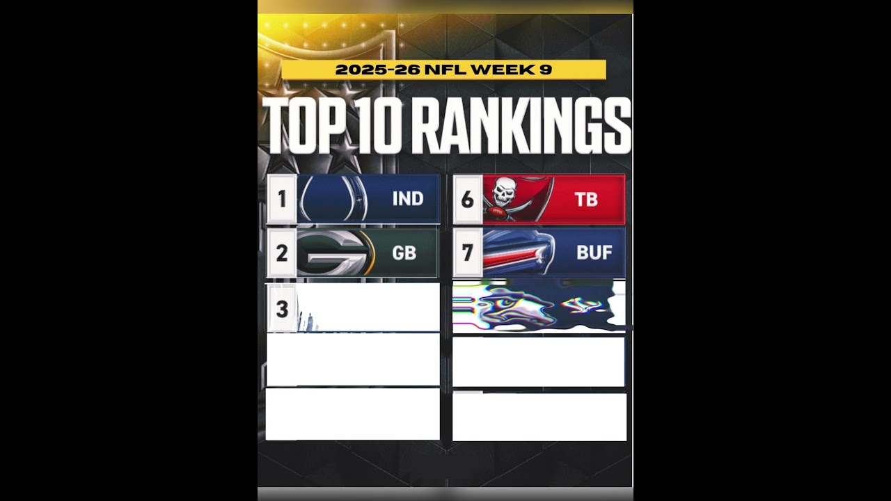 2025 NFL Week 9 Power Rankings: Top 10 🏈