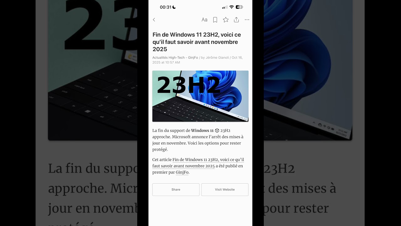 Fin de Windows 11 23H2 : Ce qu'il faut savoir avant 2025