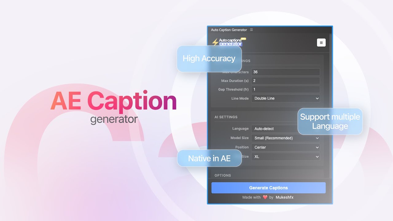 Install AE Captions Generator Pro Extension Free 🎬