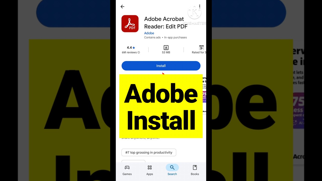 Adobe app install in google play store | Adobe Acrobat download in android #shorts #shortvideo