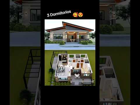 Planos de casa de 3 dormitorios. #casa