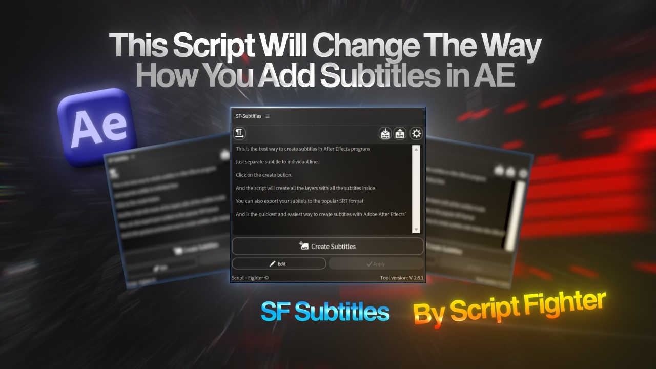 Easy Subtitles in After Effects with SF Subtitles 🎬