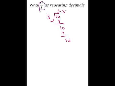 change fractions into repeating decimals #shorts