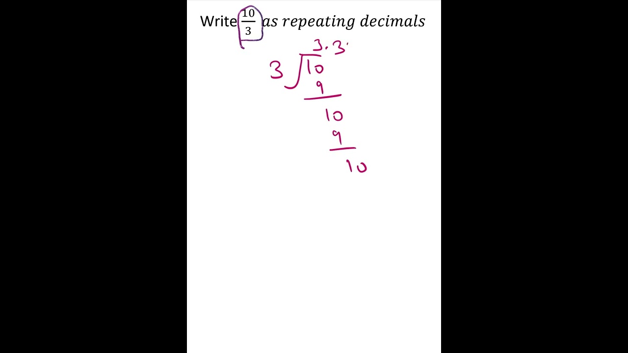Convert Fractions to Repeating Decimals in Easy Steps 🔢 #Shorts