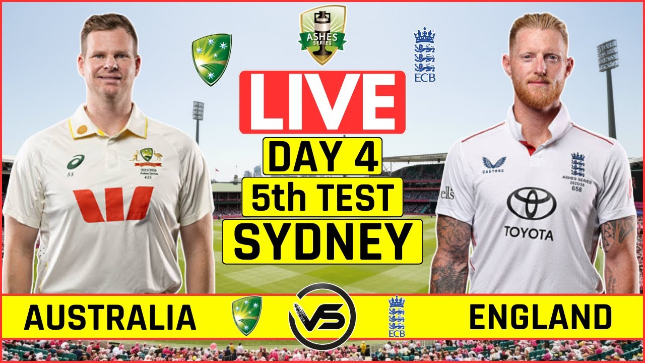 Ashes Live: AUS vs ENG 5th Test Day 4 🏏