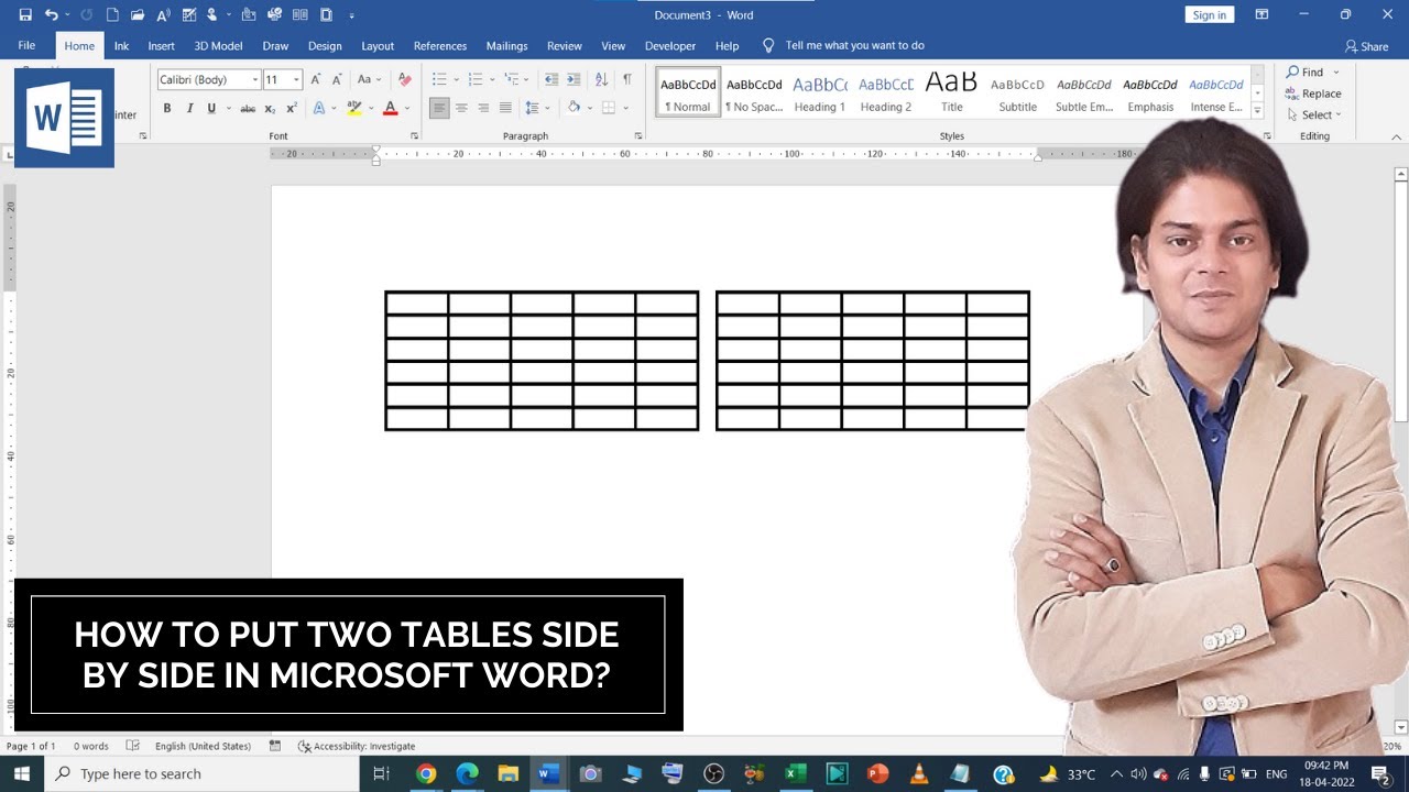 Put Two Tables Side by Side in Word π