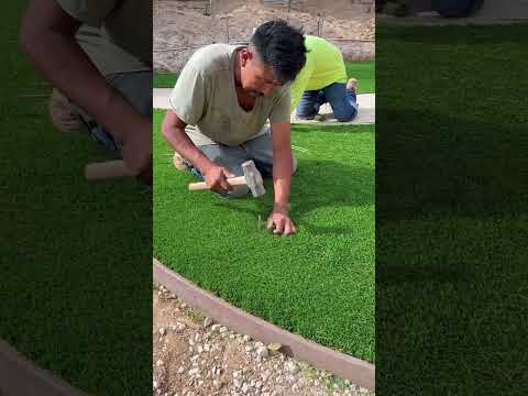 Laying and Nailing Artificial Grass | How to Install Artificial Turf