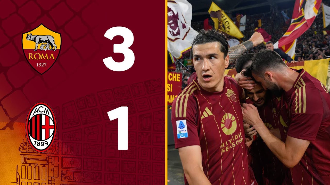 Roma Stuns Milan with 3-1 Victory | Serie A 2024-25 Highlights ⚽