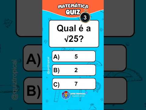 Quiz matemática! - Qual é a raiz quadrada -#quiz #matematica #raizquadrada #quizmatematica
