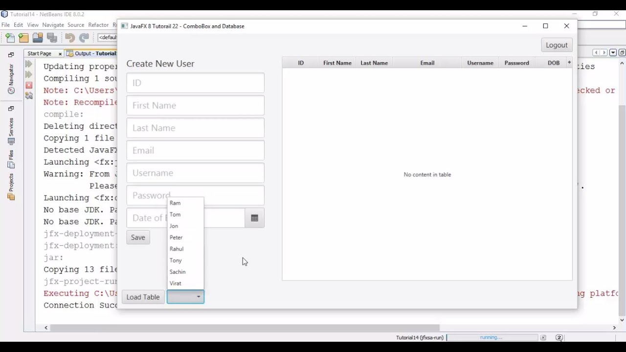 JavaFX 8 Tutorial 22 - ComboBox and Database (How to add database values into combobox)