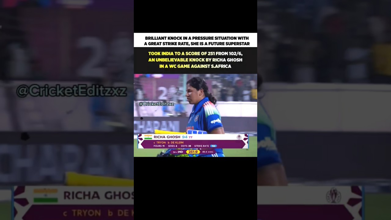 Take a Bow, Richa Ghosh! 🌟 Celebrating Her Outstanding Performance