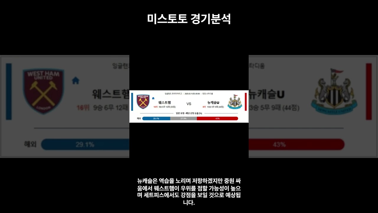 03월 11일 프리미어리그 & 세리에A 경기 분석 ⚽