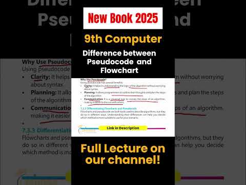Difference between Pseudocode and Flowchart highlight | 9th Computer