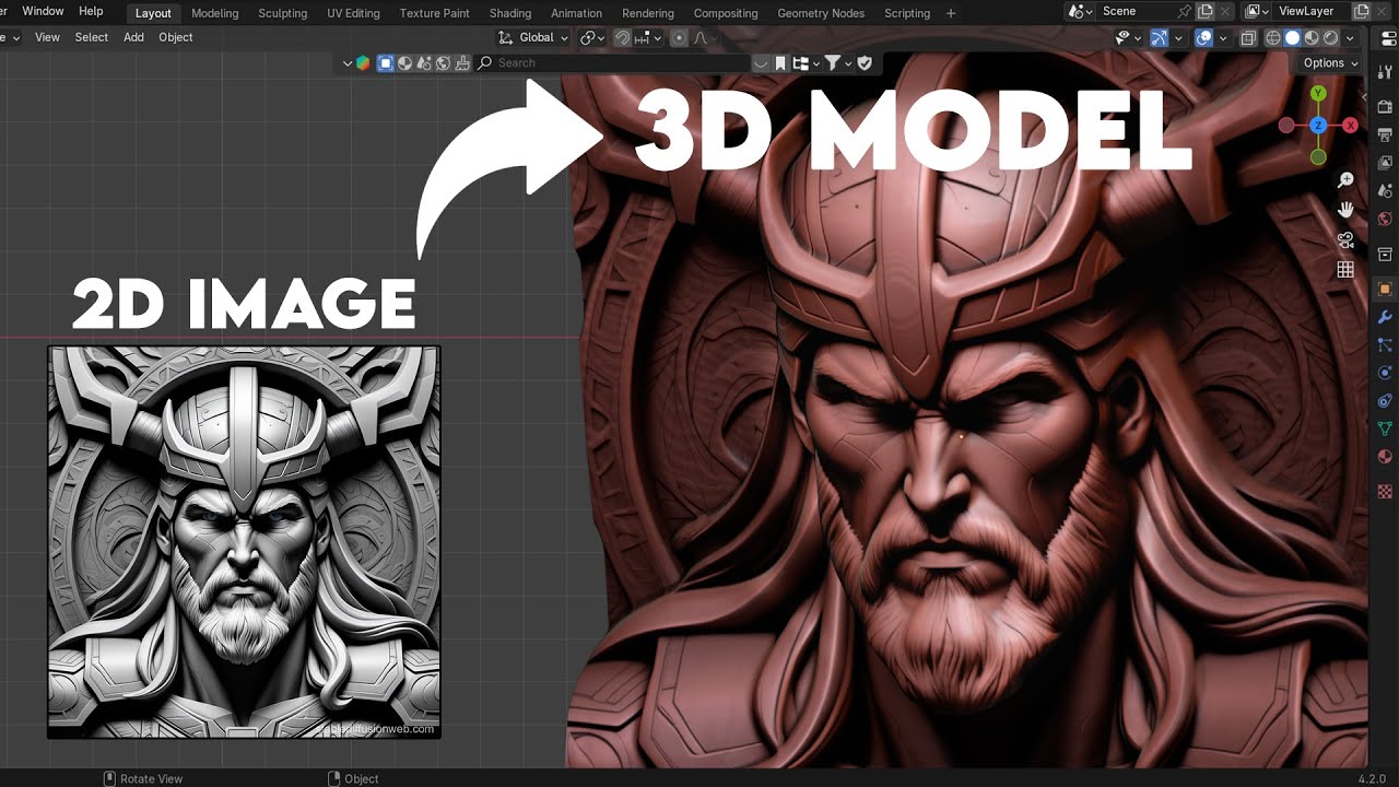 Generate 3D Elements from Image in Blender!