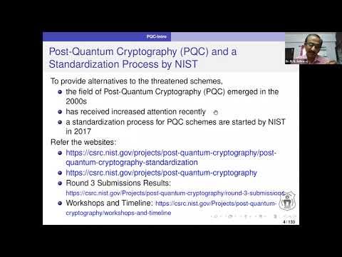 ATAL Session 3: Post Quantum: Code-Based Cryptography by Dr. R. S. Selvaraj