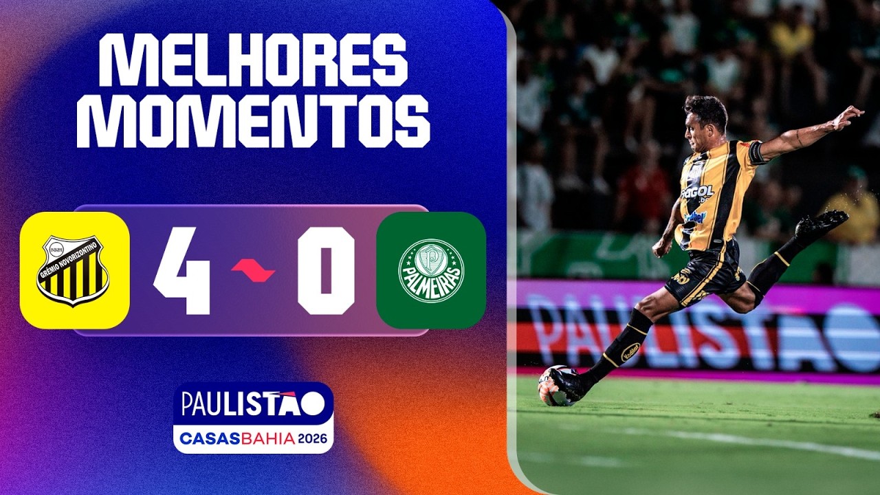 NOVORIZONTINO 4 X 0 PALMEIRAS | MELHORES MOMENTOS | 4ª RODADA | PAULISTÃO CASAS BAHIA 2026