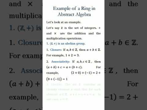 What is a ring in abstract algebra?