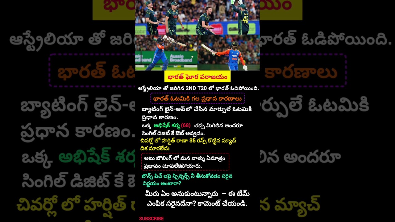 భారత్ క్రికెట్ ఘోర పరాజయం | హైలైట్స్ & విశ్లేషణ 🏏