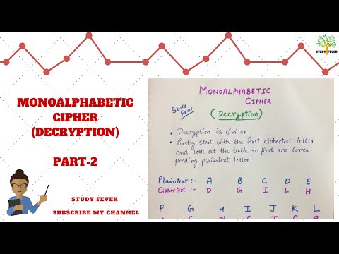 MONOALPHABETIC CIPHER WITH EXAMPLE || DECRYPTION || (SUBSTITUTION TECHNIQUE) || PART - 2
