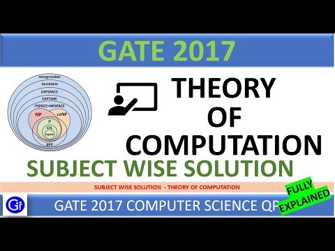 Theory Of Computation | GATE 2017 - Subject Wise Complete Solution