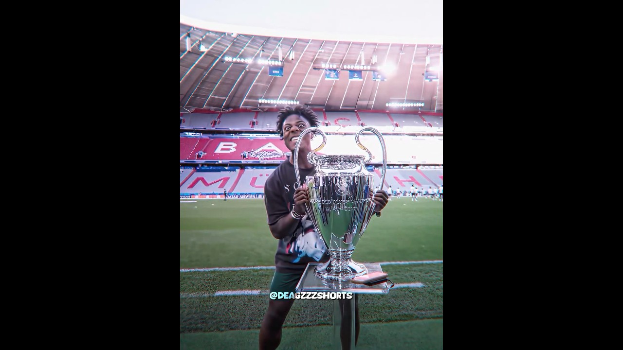 iShowSpeed Lifts The UCL Trophy But... 💀💀 #ishowspeed #ucl #edit