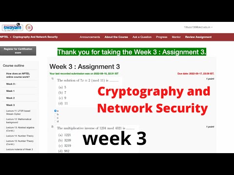 NPTEL 2022:Cryptography And Network Security | NPTEL | Week 3 Assignment 3 Solution |July 2022