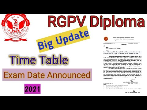 Big Update for RGPV Diploma Student l Time table 1 year 2nd year l RGPV Time Table.