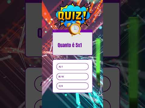 Quiz Matemática Multiplicação Fácil, Quanto é 5X1? #quizfacil #quizshow #quiztime #quizmatematica