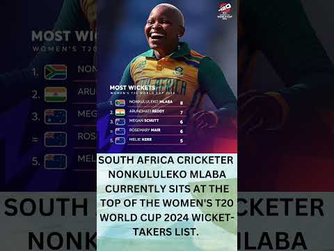 NONKULULEKO MLABA CURRENTLY SITS AT THE TOP OF THE WOMEN'S T20 WORLD CUP WICKET- TAKERS LIST .