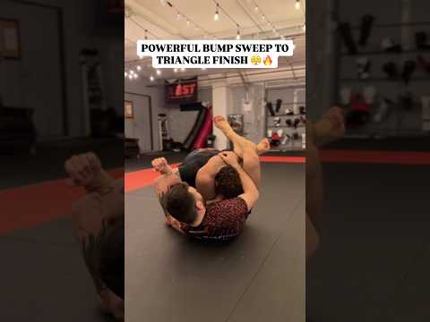 Powerful Bump Sweep To Triangle Finish 😤🔥 #bjj #jiujitsu #grappling #submission #wrestling #judo