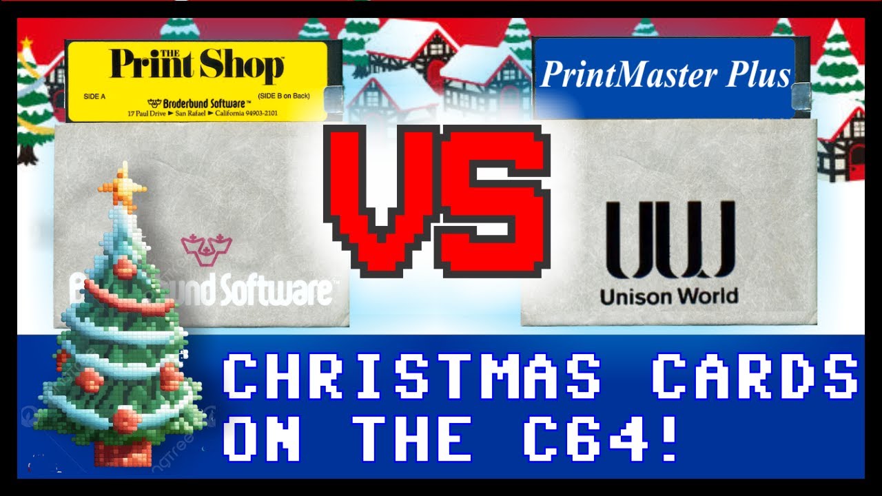 Retro Showdown: The Print Shop vs. Printmaster Plus for C64 Christmas Cards 🎄